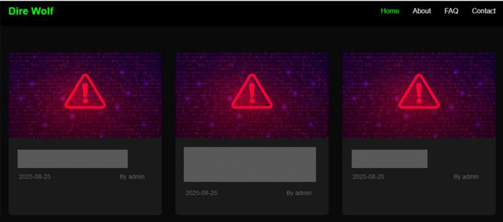 Dire Wolf ransomware-leak site